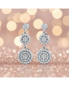 Radiant White CZ Dangle Earrings: Modern Elegance in 925 Sterling Silver.