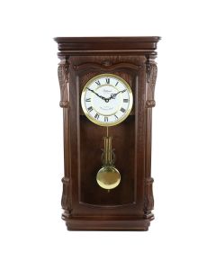 Bedford Clock Collection Chestnut Chiming Pendulum Wall Clock