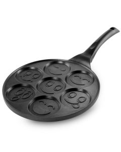 MegaChef Happy Face Emoji 10.5 Inch Aluminum Nonstick Pancake Maker Pan with Cool Touch Handle